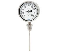 -10 à +50°C Thermomètre bimétallique en acier inoxydable pétrochimique 63mm Cabinet 160mm Fond de tige