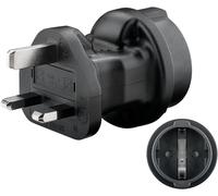 10 adaptateurs de voyage Goobay 95307 Europe vers Royaume-Uni, noir - pour brancher des appareils européens (type F) sur des prises britanniques (type G)