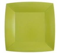 10 assiettes carton bio carrées 18cm vert kiwi - chalayer 000740700000009 Vert G