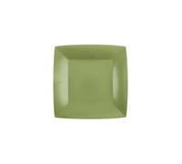 Santex 10 ASSIETTES CARTON BIO CARRÉES 18CM VERT OLIVE