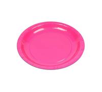 10 ASSIETTES CARTON BIO ROND 20CM ROSE FUCHSIA- VAISSELLE DE FÊTE