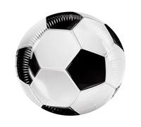 10 ASSIETTES CARTON FOOTBALL VINTAGE 23CM BLANC- VAISSELLE DE FÊTE