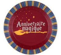 10 assiettes carton rond apprenti sorcier 22.5cm - chalayer 000759400000099 Rouge G