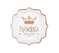 Santex 10 Assiettes Carton Princesse 21CM Rose Gold