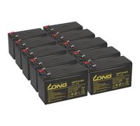 10 batteries Kung Long WP7,2-12A F2 AGM de 12V et 7,2Ah – compatibles avec l'AdPos Mini 3000 – ensemble de batteries de remplacement pour onduleurs