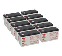 10 batteries Yuasa NP7-12 AGM, plomb-acide, 12V, 7Ah, es VdS, avec connecteurs Faston F1 de 4,8 mm