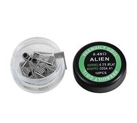 10 bobines de fil LJ Premade Alien Clapton Fusionné, Alien Coils(0.45ohm), 10