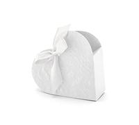 10 Boites à dragées Coeur Blanc