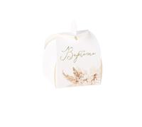 10 BOÎTES CARTON BAPTÊME PAMPA FLEUR COTON 5X7CM Blanc