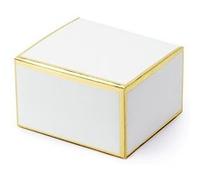 10 boîtes carton blanc bord doré 6x3.5x5.5cm - partydeco pudp29-008-019m Jaune G