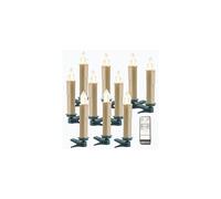 10 bougies à LED sans fil avec télécommande - Doré