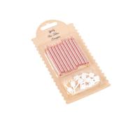 10 bougies avec bobèches rose gold pailletées 6 cm d'anniversaire