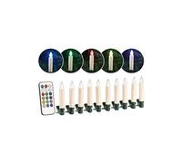 10 bougies de Noël à LED RVB avec télécommande infrarouge