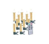10 bougies LED pour sapin de Noël avec télécommande - coloris Or