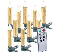 Lunartec 10 bougies LED pour sapin de Noël avec télécommande - coloris Or