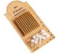 10 bougies pailletées et bobèches or 6 cm - artifetes 76999 Jaune