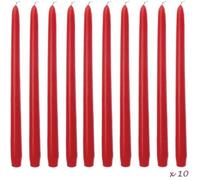 10 Bougies Rouges Chandelier 25 cm Bougie flambeau diam. de base 2 2cm - Unique