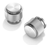 10 boutons de meuble en nickel brossé, poignées de tiroir striées couleur argent, boutons de cuisine de 25 mm, boutons ronds pour commodes et armoires