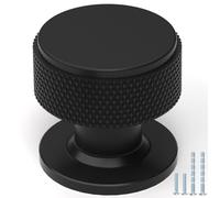10 boutons de meuble, noir mat, poignées de tiroir 30 mm, boutons de placard rainurés, boutons de cuisine ronds, boutons de porte modernes, poignées de commode pour placards et armoires