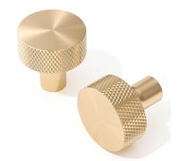 10 boutons de meubles dorés, boutons de tiroir en laiton de style vintage, boutons de placard striés de 31 mm, boutons de cuisine, boutons de porte ronds, boutons de tiroir de style antique pour placa