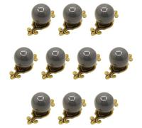 10 boutons en céramique for meubles | Poignées de tiroir rondes, poignées de meuble vintage en alliage de zinc, plaque arrière(Gray,Bronze Backplate)