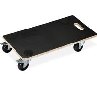 10 chariots de transport avec frein de blocage, 400 kg, roulettes pivotantes, revêtement antidérapant, H x l x P : 11,5 x 58 x 30 cm, noir