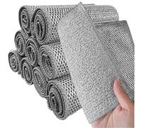 10 Chiffon en Fil Metallique,Multifonction Lavette Grattante Magique30x30cm | Vaisselle fil de fer Réutilisables pour Ustensiles,Cuisine,Fruits,Légumes,Eponge Double in Fils Métallique e Fibre Végétale