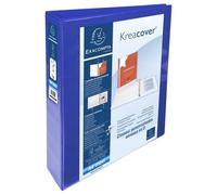 10 Classeur personnalisable rigide 2 poches KreaCover® - 4 anneaux en D 40mm - A4 maxi - Bleu