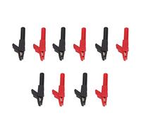10 Clips de Batterie Voiture Rouge Noir, Pince Électrique Isolée 15A, Compatible Fiche Banane 4mm - Matériaux Premium PA et Laiton, Serrage Fort, Usage Industriel et Électronique