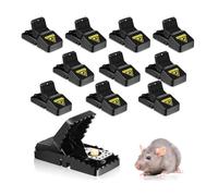10 Clips de Piege a Souris, Piege a Rat Réutilisables, Tapetteà Souris Hygiénique Efficace Tapette à Souris avec Récipient d'Appât