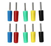 10 connecteurs de fiche Banane de qualité supérieure en Laiton plaqué, Type de Broche de 2 mm mâle Droit pour Prise de Panneau à Ressort intérieur J10001 Jaune Rouge Bleu Vert Noir