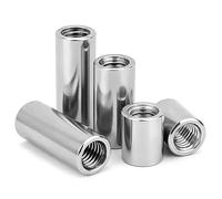 10 Écrous de Raccordement M6, Manchons Filetés Cylindriques, Ø 10 x 25 mm | Inox 304, filetage intérieur M6, diamètre extérieur 10 mm et longueur 25 mm ; pour raccords de tiges filetées compatibles.