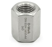 10 Ecrous Hexagonaux M égal 3xD M20 mm - DIN 6334 - Inox A2 - D-Work
