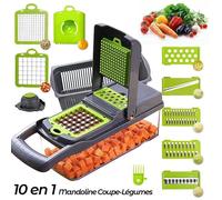 10 en 1 Mandoline Multifonctions Professionnelle de Cuisine Coupe - Légumes Fruits Fromage Pomme De Terre