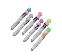 10 en 1 Multicolore 0,5 mm Stylo à bille rétractable 3D rond Fournitures scolaires Couleur aléatoire Design astucieux