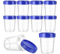 10 Ensembles de petits conteneurs avec couvercles de 4oz, conteneur de vinaigrette pour salade à emporter, étanches et hermétiques, avec couvercles à vis étanches, tasses de trempette en plastique emp