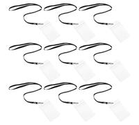 10 Ensembles Porte-badge Vertical Transparent avec Clip