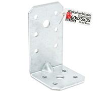 10 Equerre metal renforcées 60x35x35x2 mm, connecteurs bois galvanisés avec nervure, équerre support d'angle droit perforée pour menuiserie, fixation meuble, clôture, construction bois