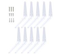 10 Équerre Pour Étagère Blanche,Support D'étagère Mural,Consoles Et Équerre De Fixation en Métal,Support De Rayonnage Avec Vis Et Tubes D'expansion,Pour Étagères Flottantes De Bricolage,15×20cm