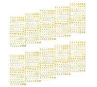 10 Feuilles 1040 Pièces Lettres Autocollantes, Gommettes Autocollantes, Autocollants Valise pour Albums, Cahiers, Boîtes aux Lettres, Bouteilles d'eau, Albums DIY, Or