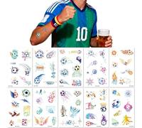 10 Feuilles Autocollants Temporaires Imperméables Sur Le Thème Du Football Pour Les Événements Sportifs Les Supporters Les Fêtes Et Les Rassemblements