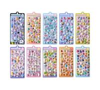 10 Feuilles d’Autocollants 3D Kawaii en Relief, Stickers pour Scrapbooking | Motifs assortis en relief sur feuilles d’environ 20 × 9,5 cm, pour personnaliser carnets, agendas, albums et cartes.