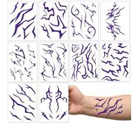 10 Feuilles Tatouage- Tatouages Temporaires pour Enfant et Adulte, Autocollant Cosplay Anime pour Halloween, Carnaval, Anniversaire - Stickers Éphémères Imperméables