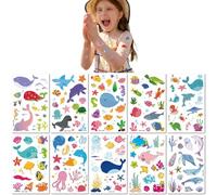 10 Feuilles Tatouages Éphémères Pour Enfants Animaux Marins Dauphin Requin Petite Baleine