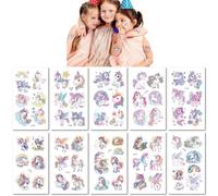 10 Feuilles Tatouages Temporaires De Licorne Rose Féériques Et Mignons Pour Les Enfants