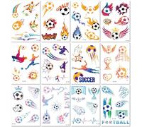 10 Feuilles Tatouages Temporaires Imperméables Sur Le Thème Du Football Style Dessin Animé Pour Garçons Et Filles Avec Des Motifs Et Un Style Mignons