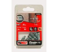 10 Fixations spéciales pour parois minces MOLLY 8mm avec vis Diamètre 4mm