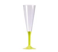 10 flûtes à champagne pied vert anis 150 ml pour anniversaire - Vert - Taille Unique