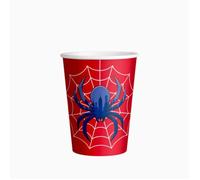 10 GOBELETS CARTON ARAIGNÉE HÉROS 27CL ROUGE