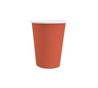 10 GOBELETS CARTON BIO 25CL ROUGE BRIQUE